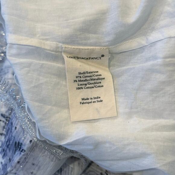 LoveShackFancy NWT Briar Blue Metallic Floral Halter Maxi Dress size 4 - Picture 11 of 16